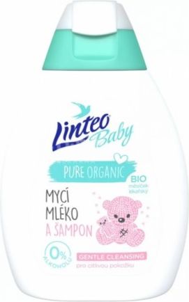 Mycí mléko a šampón 425 ml, BIO měsíčkem lékařským LINTEO BABY - obrázek 1