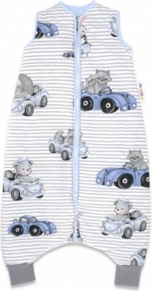 Baby Nellys, Spací vak s nohavičkami Baby Car, 90 cm - modrá - obrázek 1