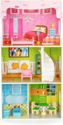 Dřevěný domeček pro panenky ECO TOYS - Rezidence máta - obrázek 1