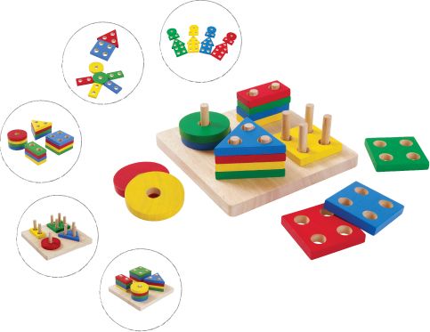PLAN TOYS Deska s geometrickými tvary - obrázek 2