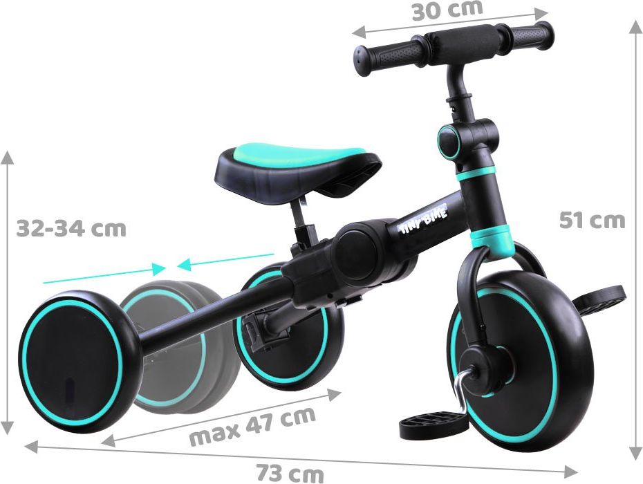 Dětské odrážedlo Tiny Bike 3v1 - červené - obrázek 5