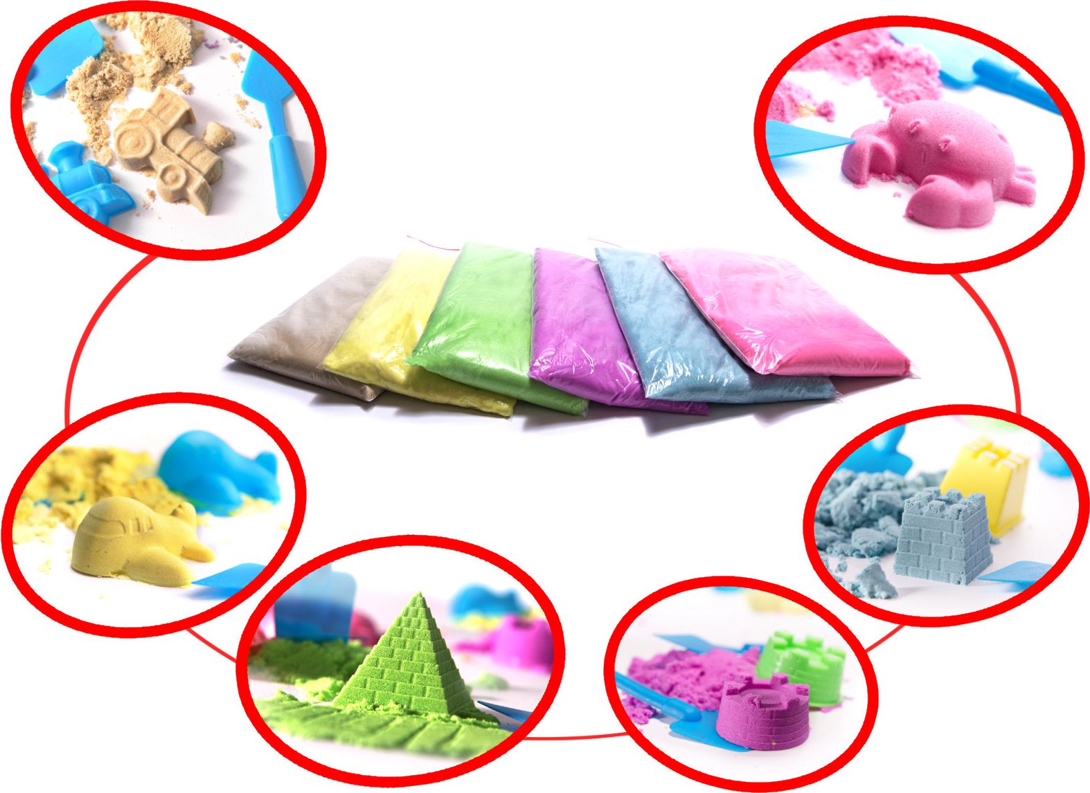 Kinetický písek 2 kg, 16 formiček - obrázek 6