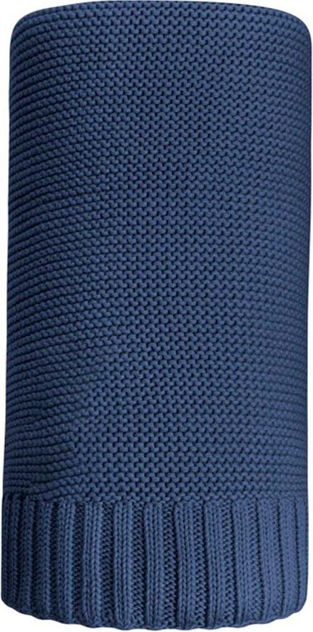 NEW BABY Bambusová pletená deka do kočárku tmavě modrá Bavlna/bambus 100x80 cm - obrázek 1