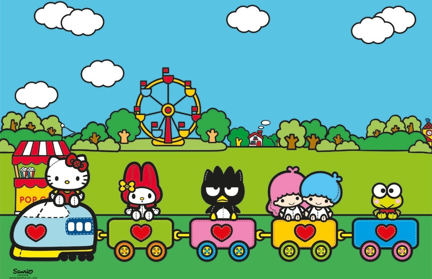 CLEMENTONI Puzzle Hello Kitty a kamarádi MAXI 104 dílků - obrázek 1