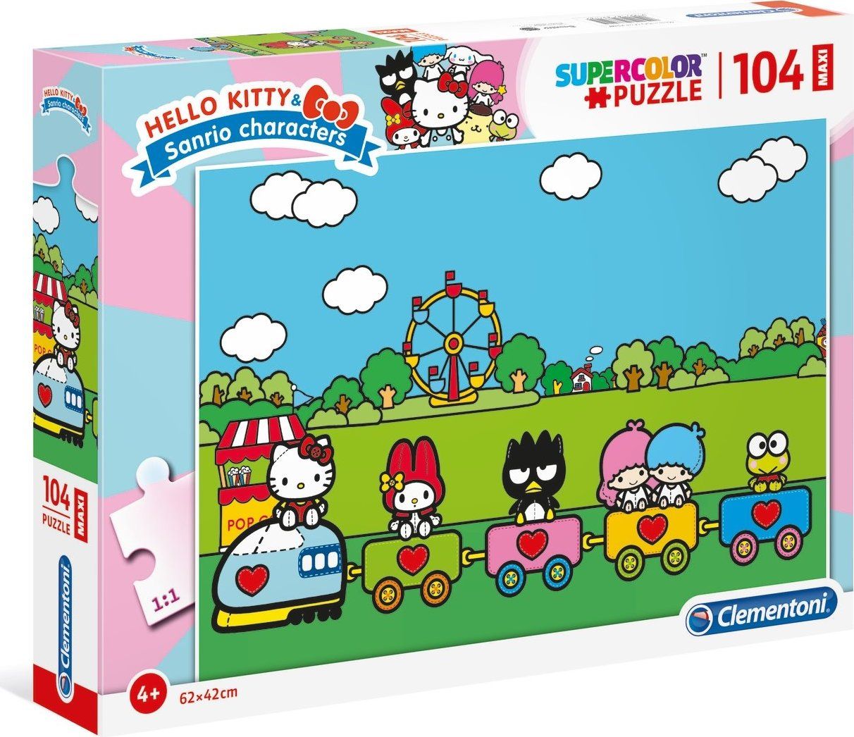 CLEMENTONI Puzzle Hello Kitty a kamarádi MAXI 104 dílků - obrázek 2