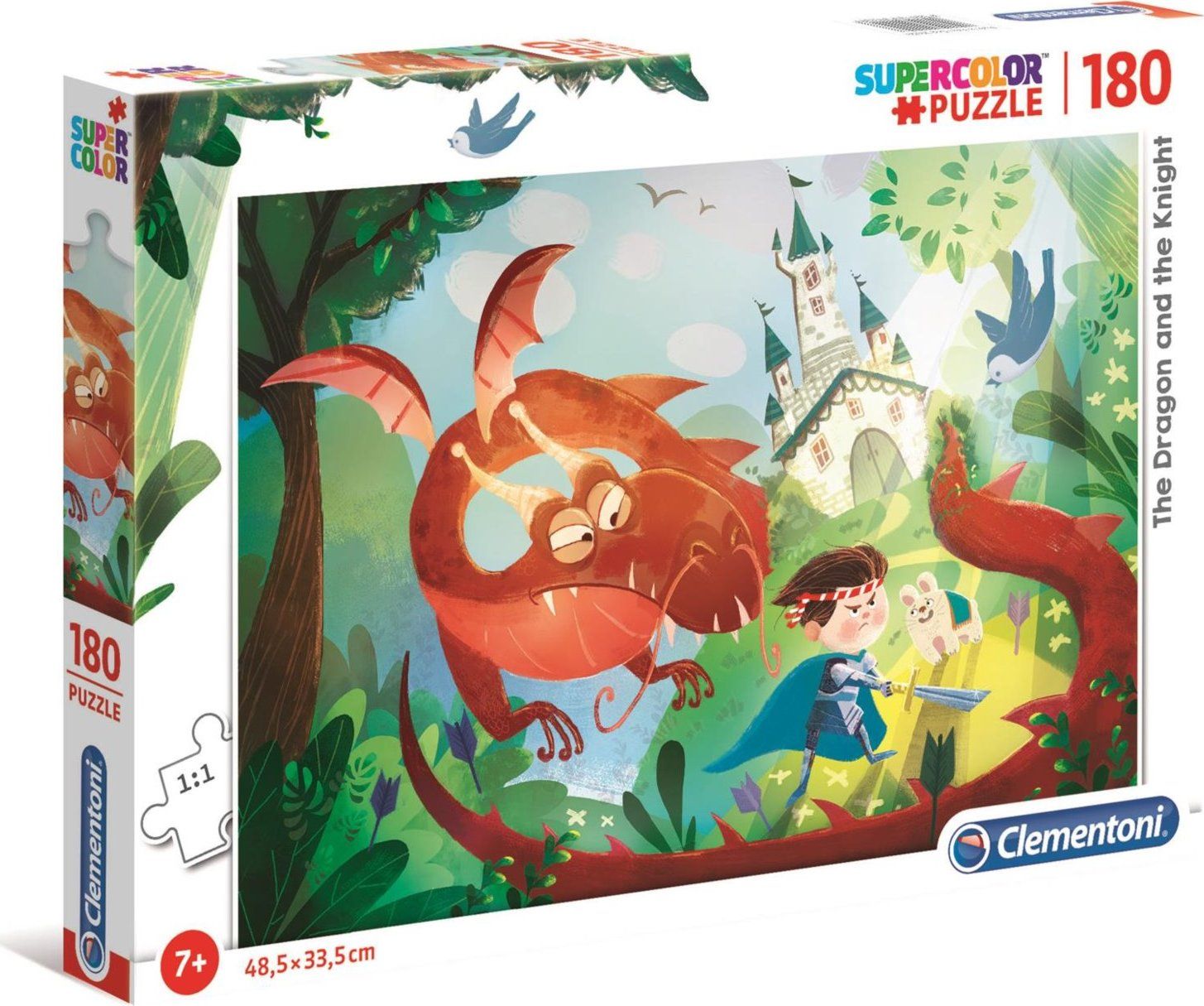 CLEMENTONI Puzzle Drak a rytíř 180 dílků - obrázek 2