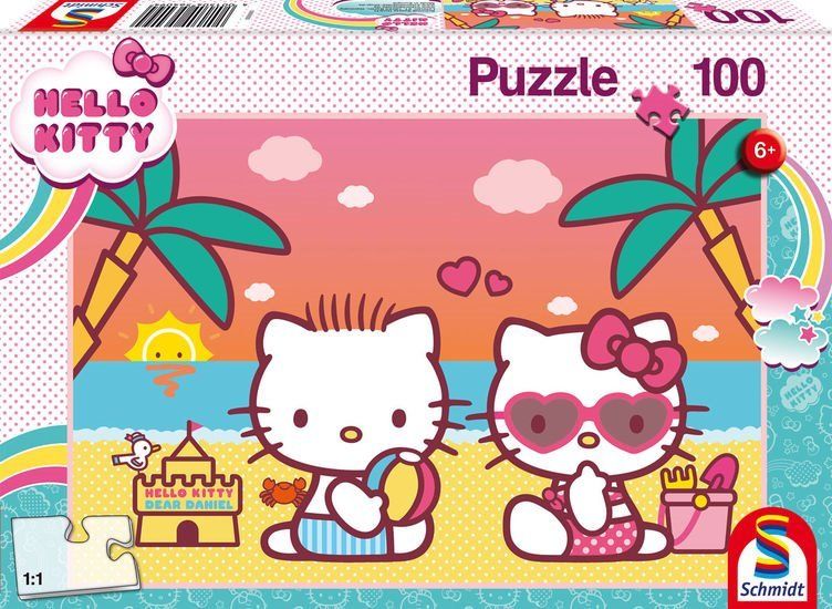 SCHMIDT Puzzle Hello Kitty: Zábava na pláži 100 dílků - obrázek 1