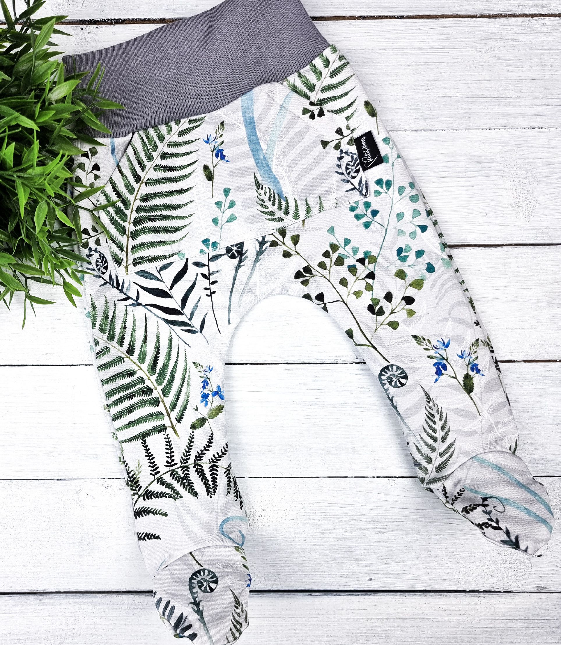 Kulišárny (handmade) Polodupačky ,,Ferns,, GREY VELIKOST: 56