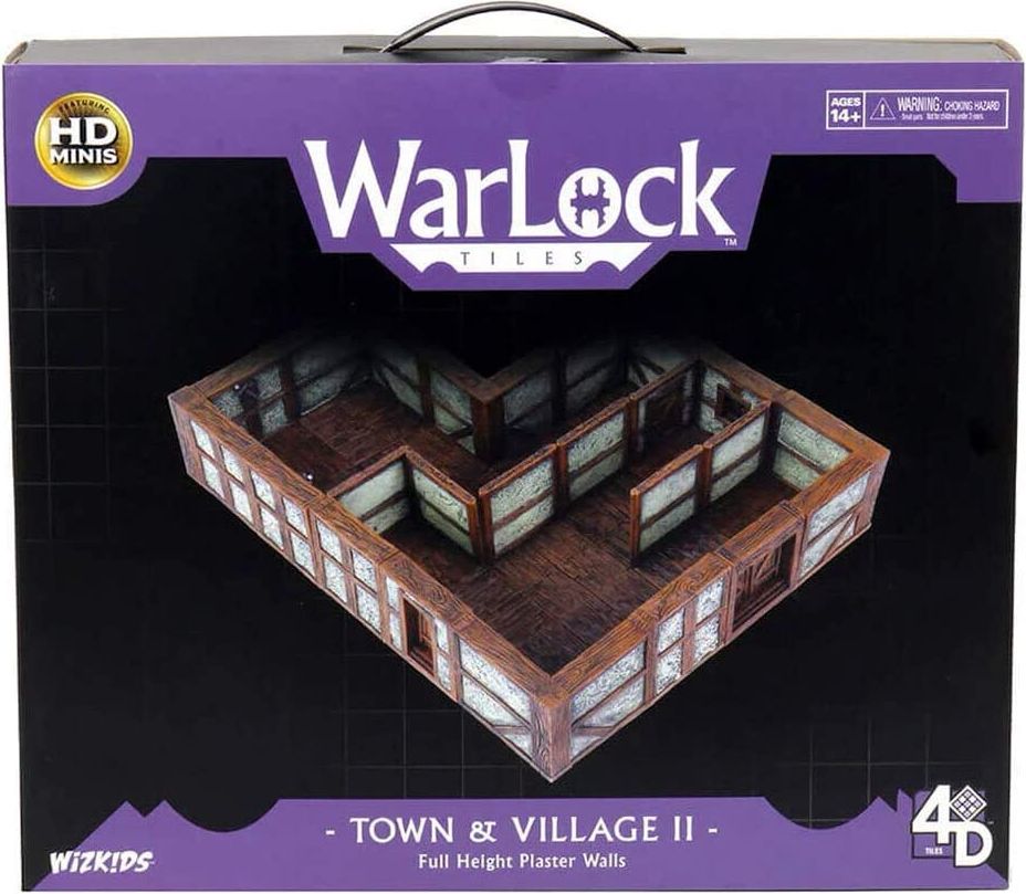 WizKids WarLock Tiles: Town & Village II - Full Height Plaster Walls - obrázek 1