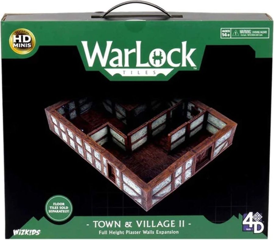WizKids WarLock Tiles: Town & Village II - Full Height Plaster Walls Expansion - obrázek 1