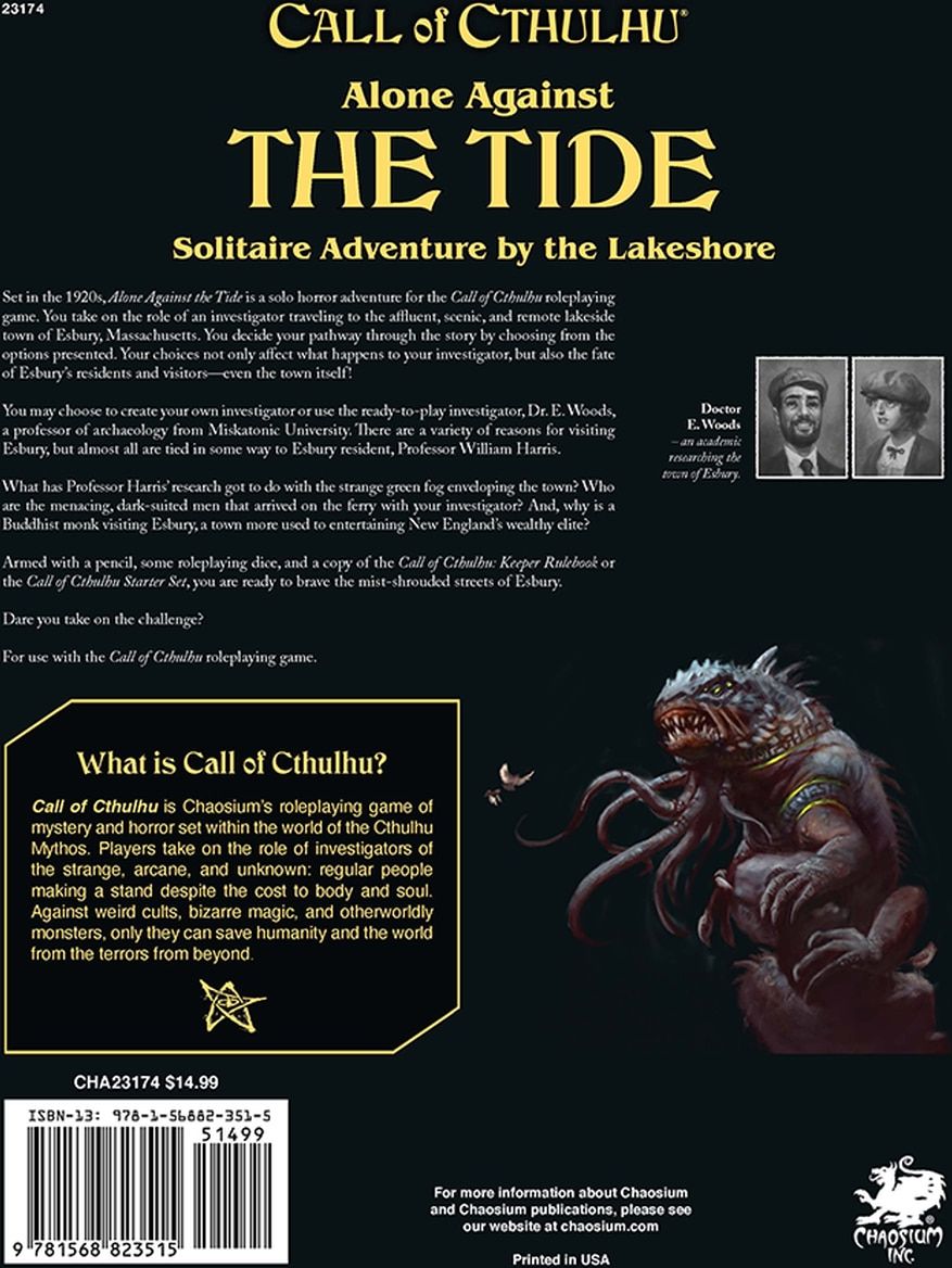 Chaosium Call of Cthulhu RPG - Alone Against the Tide - obrázek 2