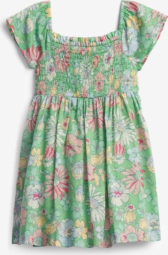 Smocked Floral Šaty dětské GAP | Zelená | Dívčí | 2 roky - obrázek 2