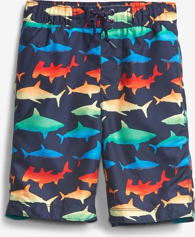 Recykled Shark Graphic Plavky dětské GAP | Modrá Vícebarevná | Chlapecké | S - obrázek 1