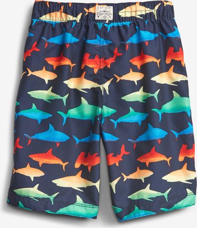 Recykled Shark Graphic Plavky dětské GAP | Modrá Vícebarevná | Chlapecké | S - obrázek 2