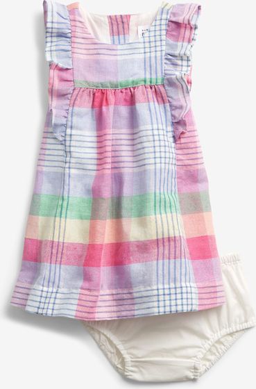 Plaid Šaty dětské GAP | Růžová | Dívčí | 0-3 měsíce - obrázek 1
