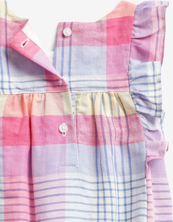 Plaid Šaty dětské GAP | Růžová | Dívčí | 0-3 měsíce - obrázek 3