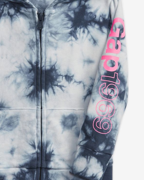 Tie-Dye Mikina dětská GAP | Modrá Bílá | Chlapecké | 4 roky - obrázek 3