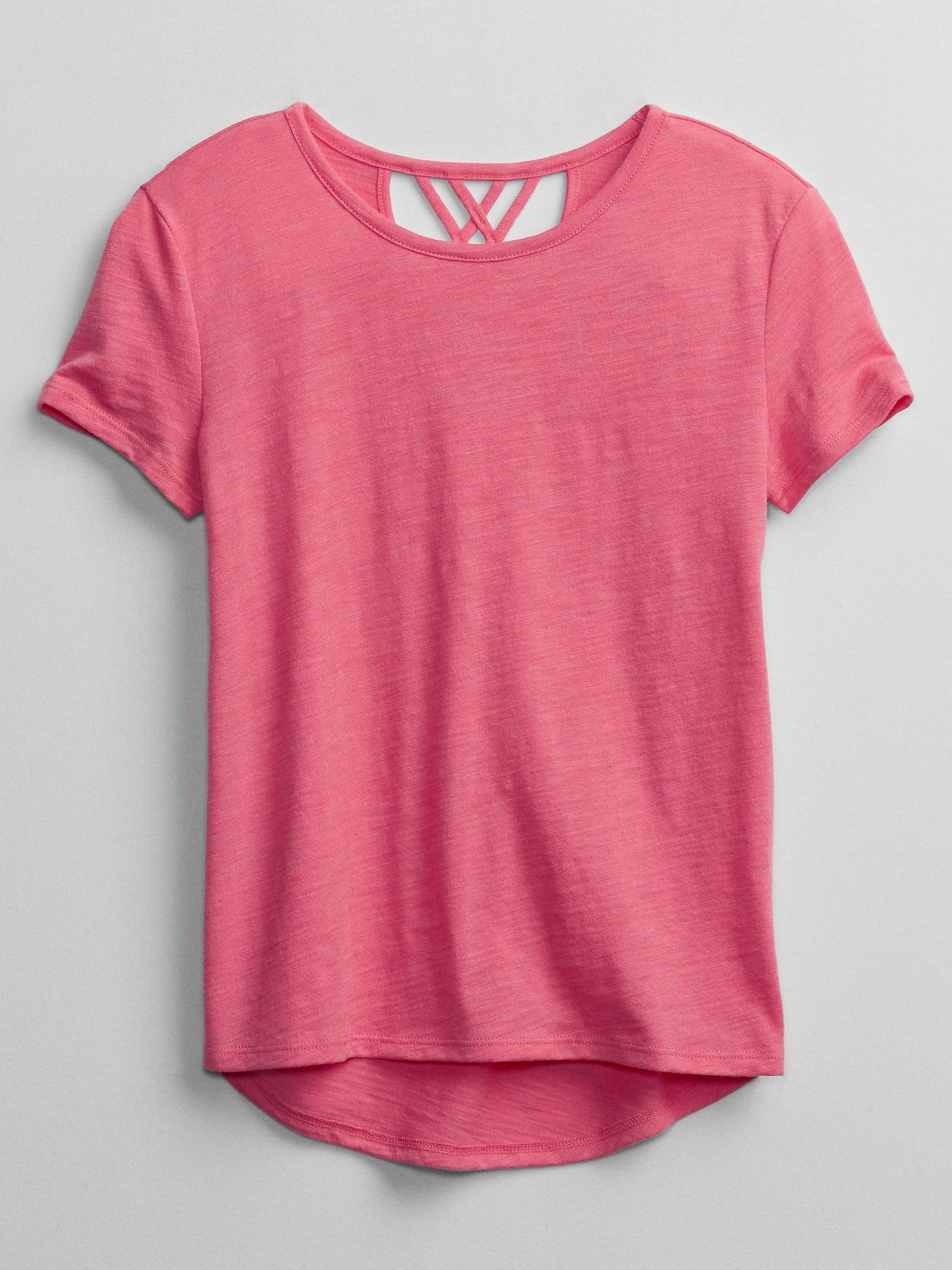 GAP růžové dětské tričko v-crossback - S - obrázek 1
