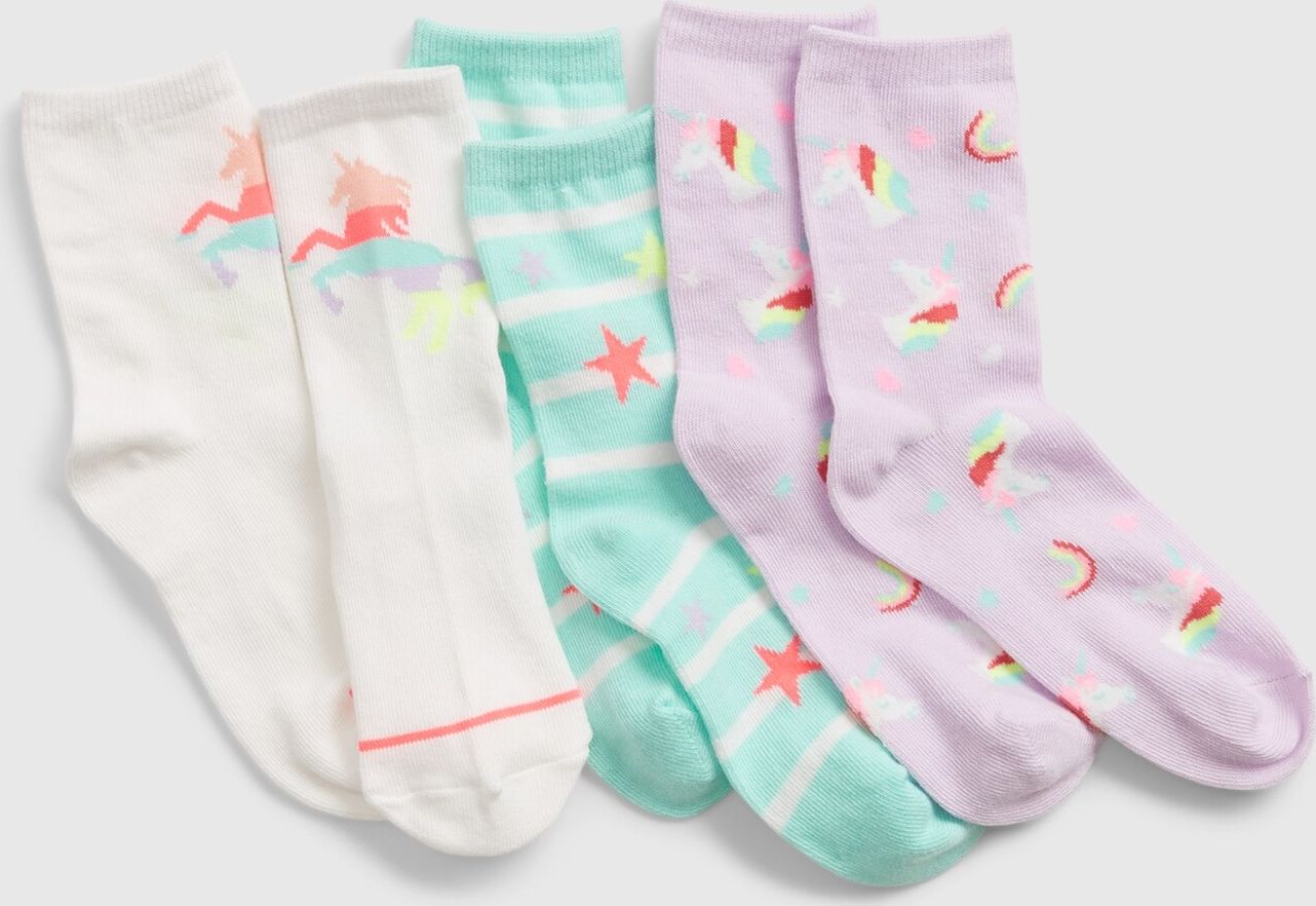 GAP barevný 3 pack dívčích ponožek  - S - obrázek 1