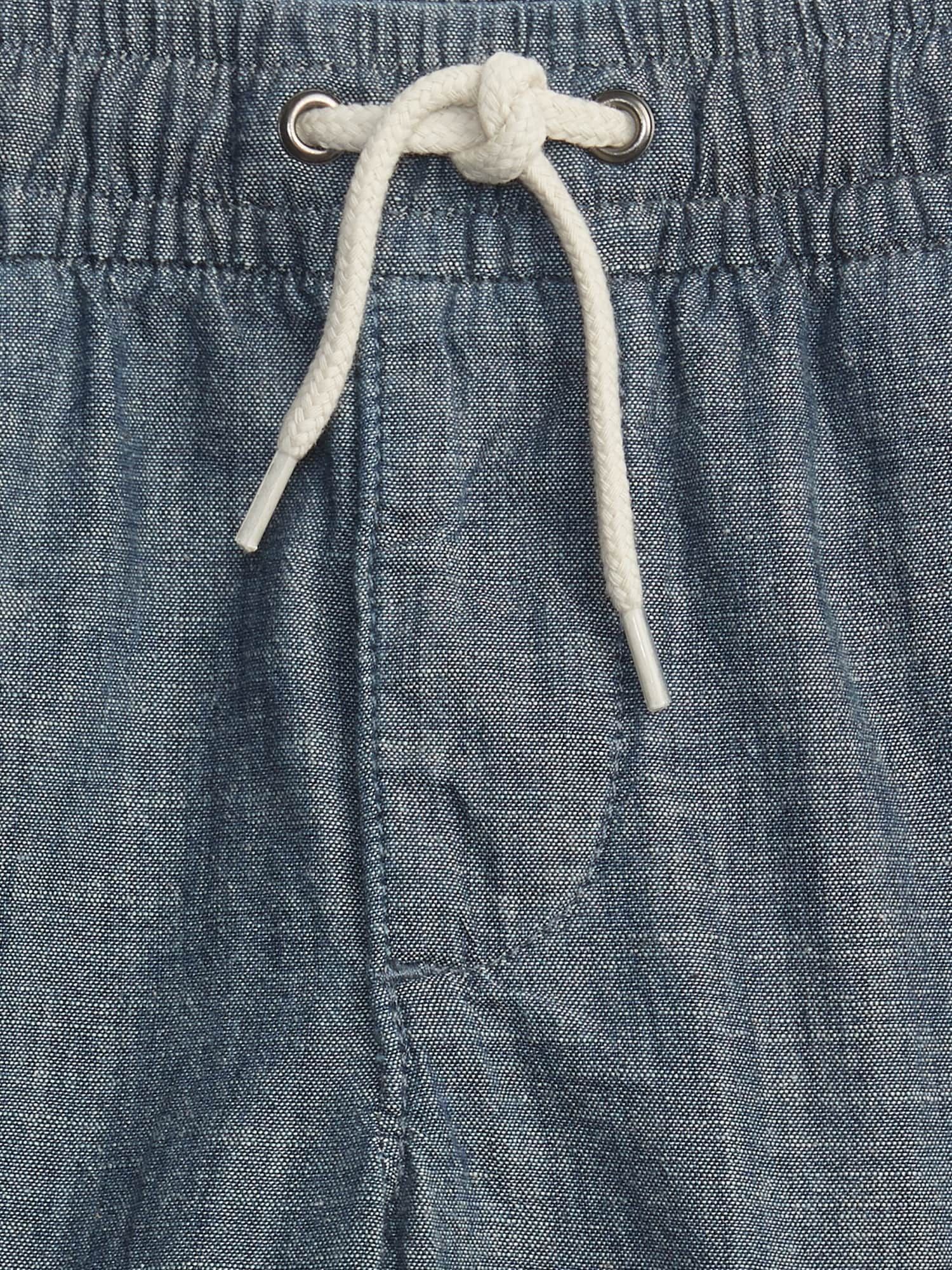 GAP šedé dětské kraťasy chambray pull-on shorts - 12-18M - obrázek 3