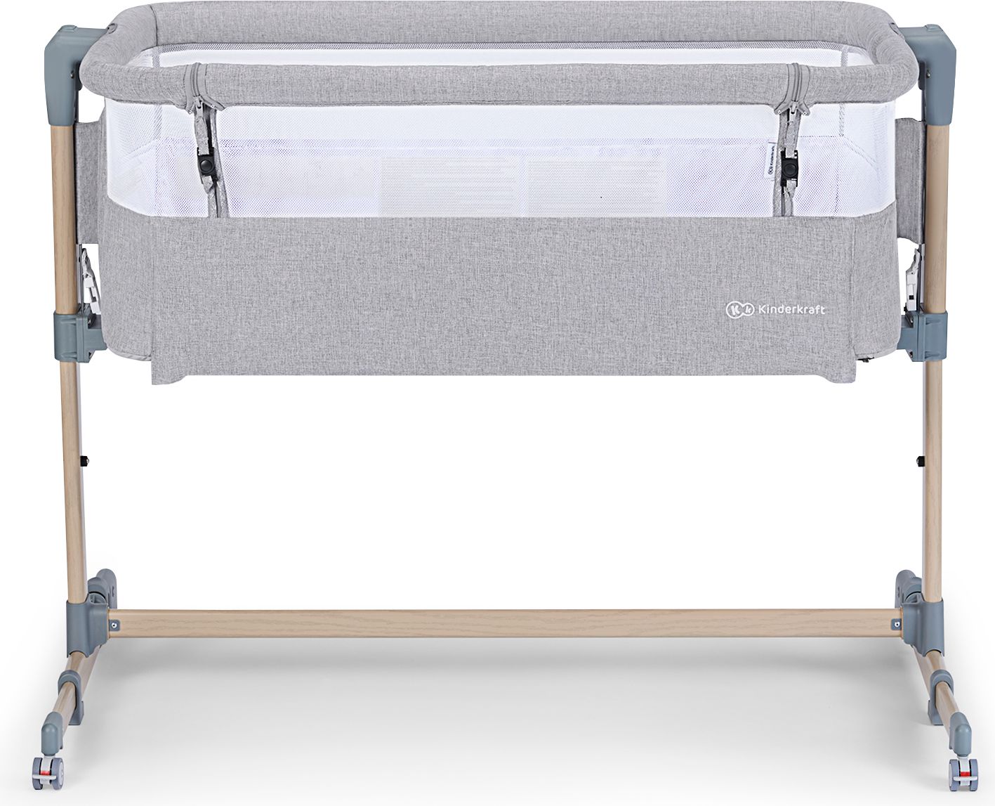 KINDERKRAFT Postýlka dětská polohovatelná Neste Air Grey Wood - obrázek 1