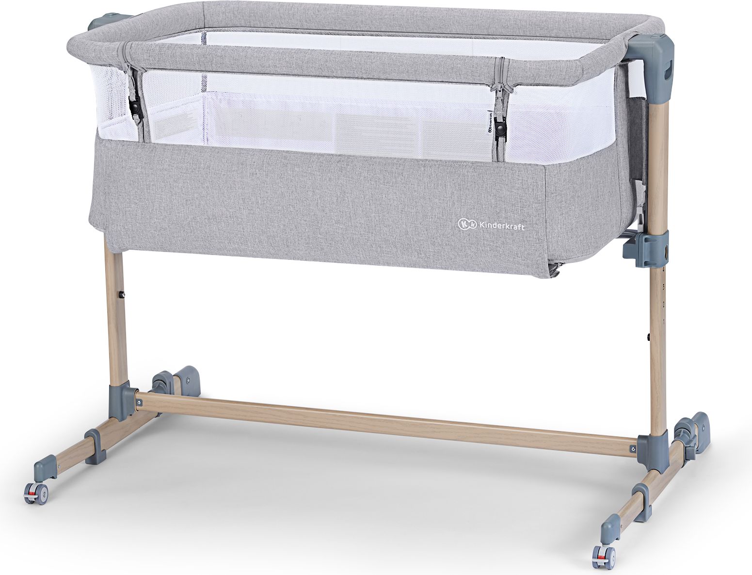 KINDERKRAFT Postýlka dětská polohovatelná Neste Air Grey Wood - obrázek 2