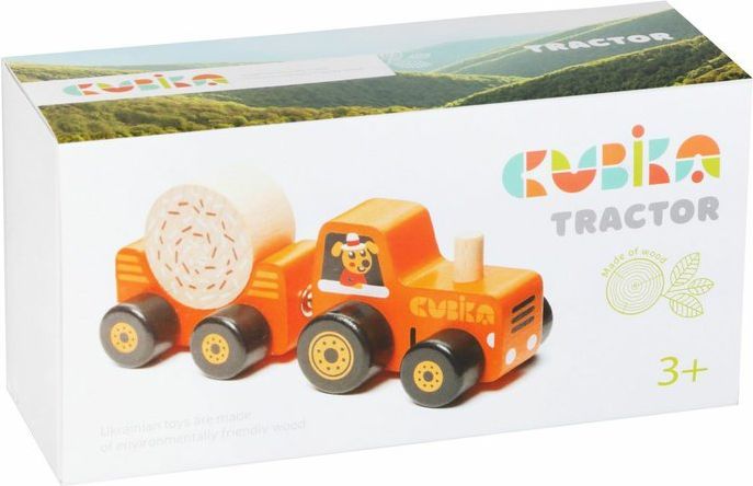CUBIKA Traktor s vlekem - dřevěná skládačka s magnetem 3 díly - obrázek 2