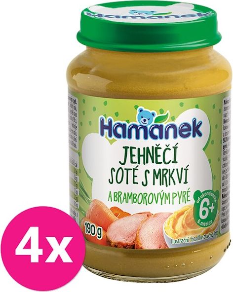 4x HAMÁNEK Masozeleninový příkrm Jehněčí soté s mrkví a bramborovým 190 g - obrázek 1