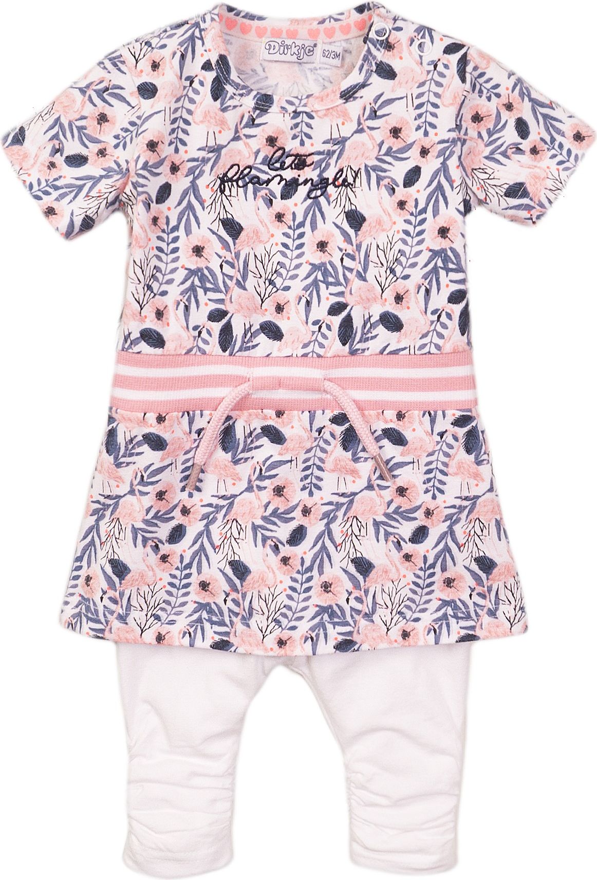 DIRKJE Set 2dílný šaty 86 White+Multicolor - obrázek 1