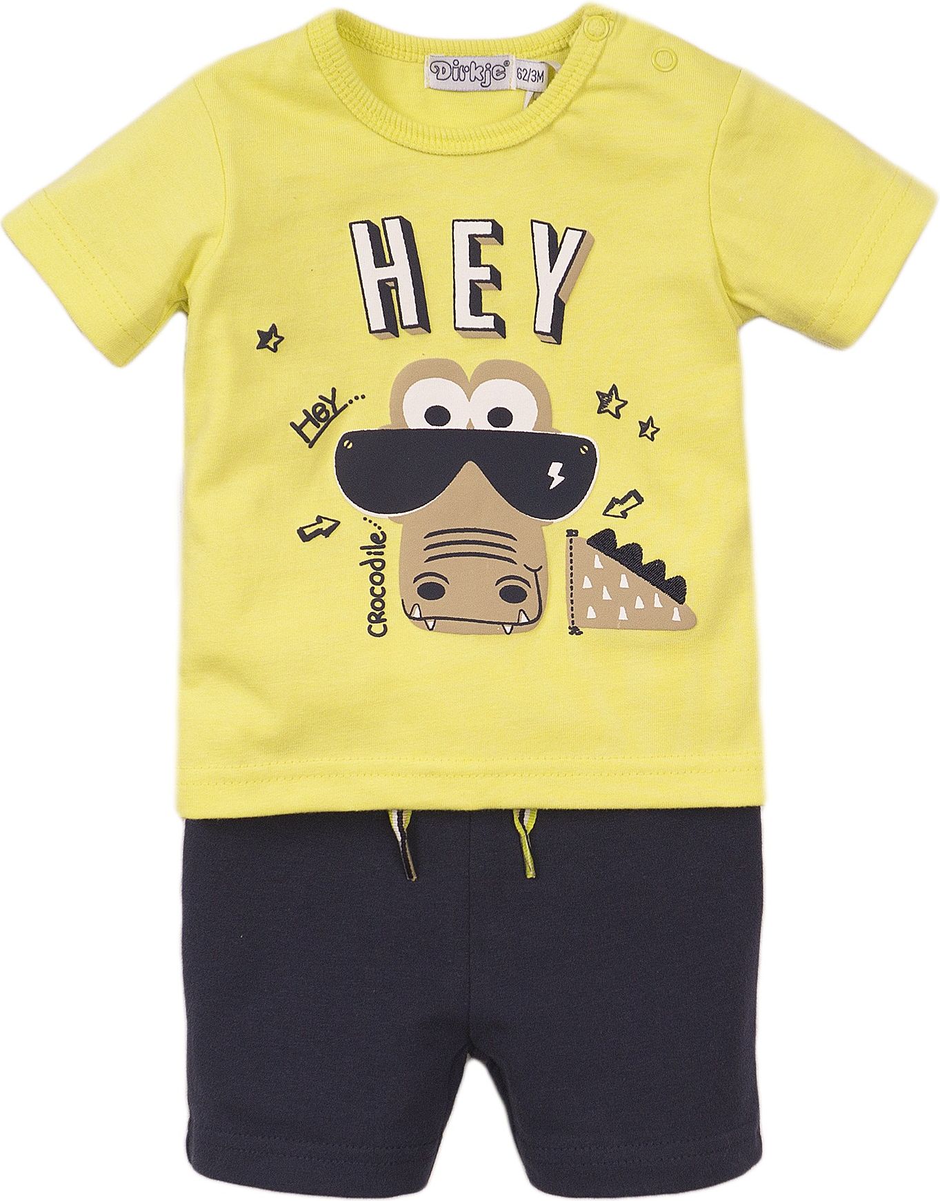 DIRKJE Set 2dílný kr. kalhoty 56 Neon Yellow+Navy - obrázek 1