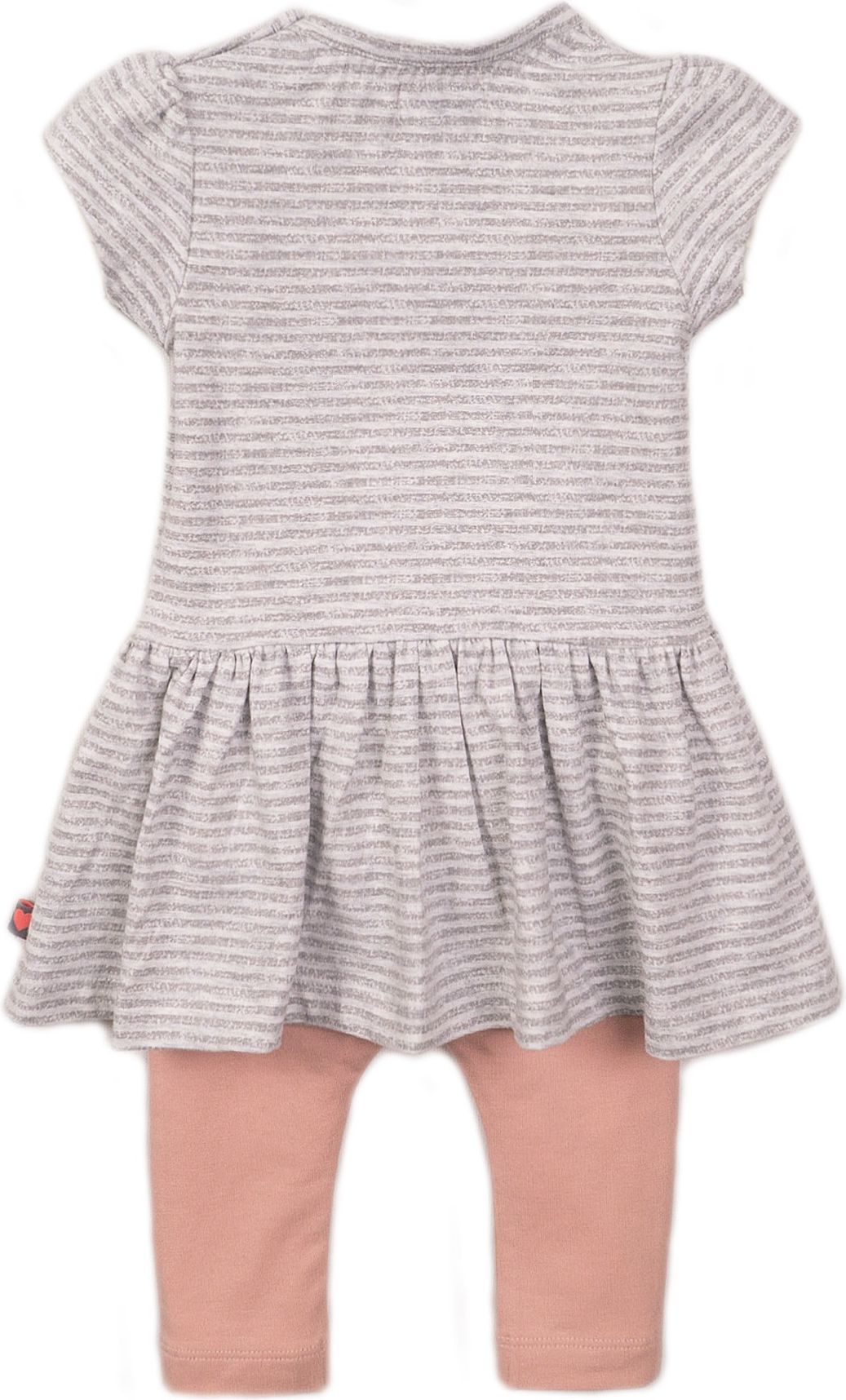 DIRKJE Set 2dílný šaty 86 Grey Melange+Dusty Pink - obrázek 2