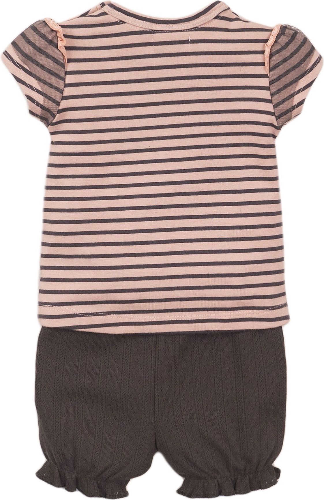 DIRKJE Set 2dílný kr. kalhoty 80 Smokey Pink+Stripe+Smokey Grey - obrázek 2