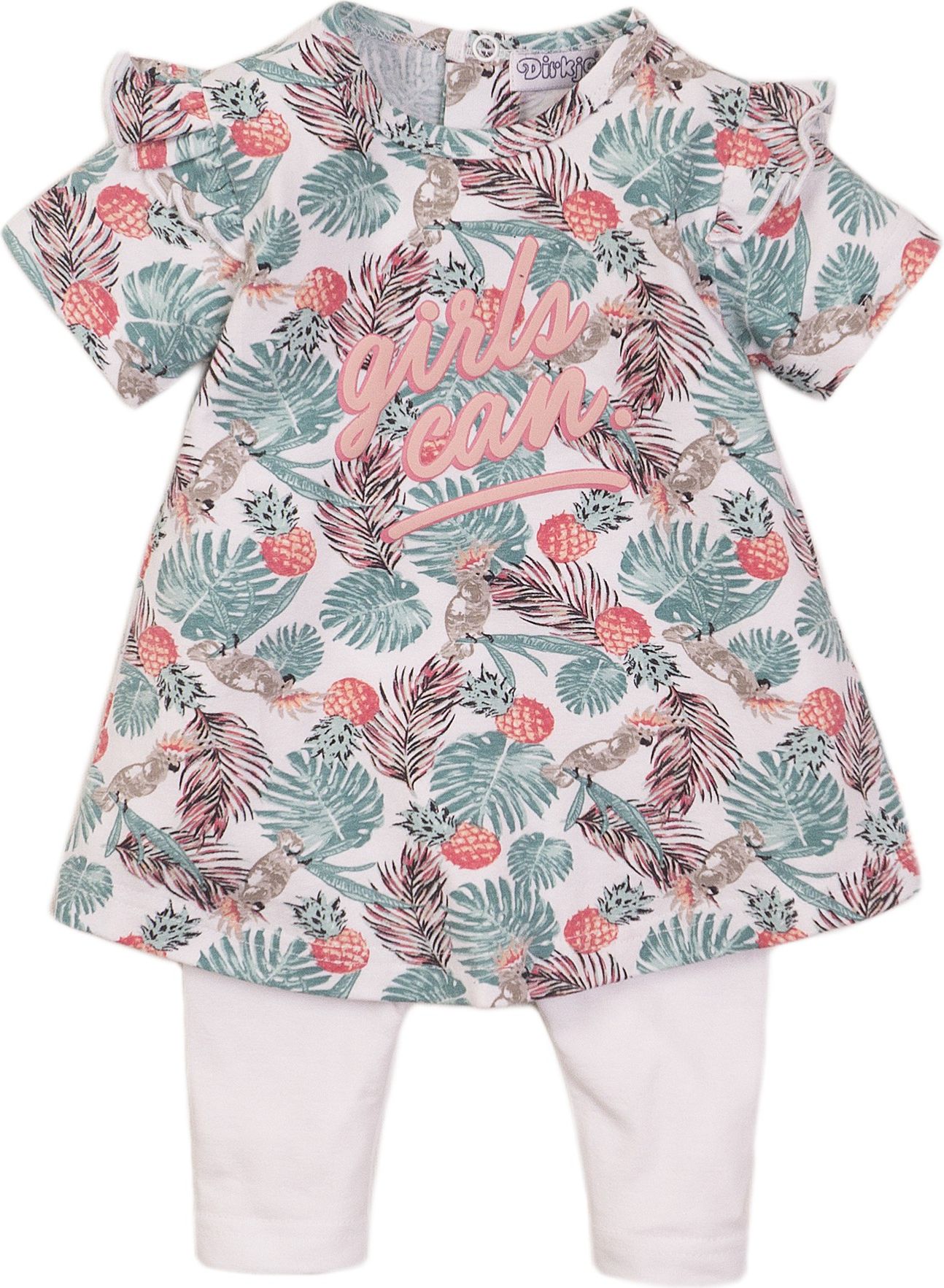 DIRKJE Set 2dílný šaty 74 White+Tropical Multicolor - obrázek 1