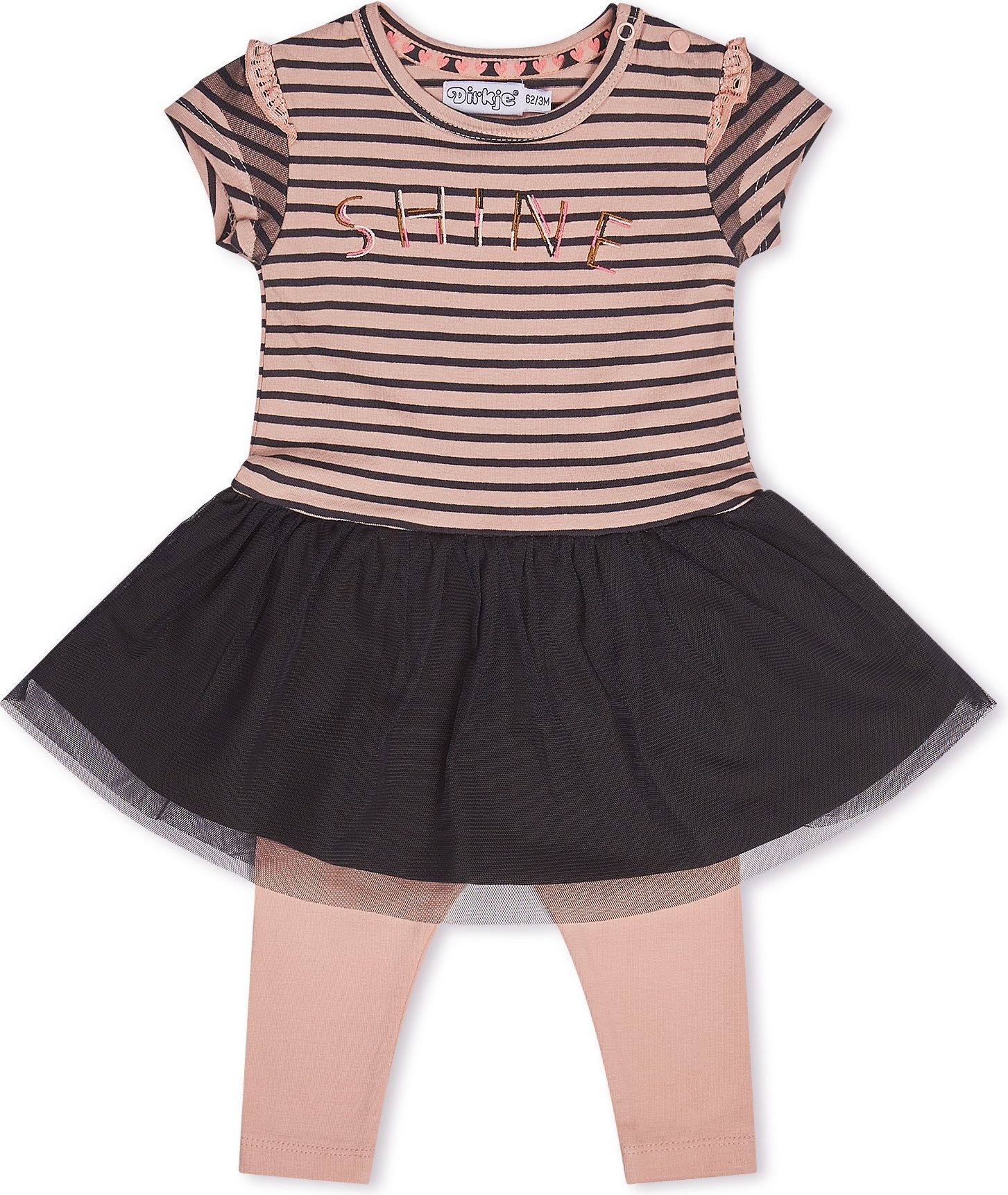 DIRKJE Set 2dílný šaty 80 Smokey Pink+Smokey Grey - obrázek 1