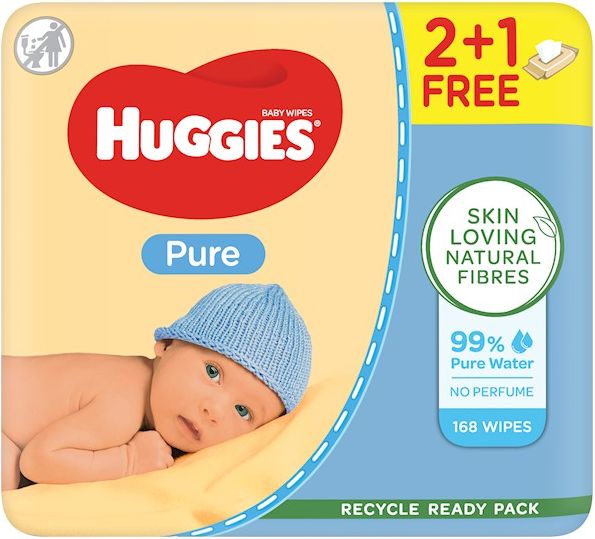Huggies Pure Triplo vlhčené ubrousky 3x56 ks - obrázek 1