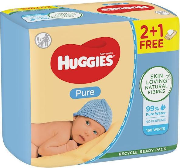 Huggies Pure Triplo vlhčené ubrousky 3x56 ks - obrázek 2