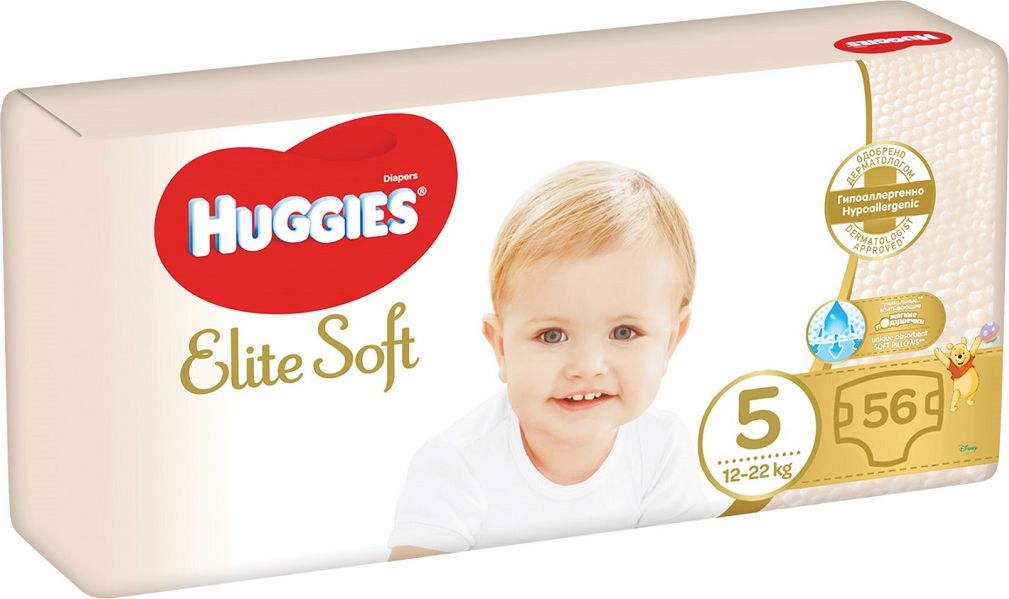 2x HUGGIES Jednorázové pleny Elite Soft vel. 5, 56 ks - obrázek 1