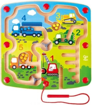 Nákladní auta - bludiště s magnetickou hůlkou a korálky - obrázek 1
