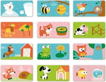 TM Toys Dodo Puzzle Duo Kde bydlí zvířátka 12x2 dílků - obrázek 2