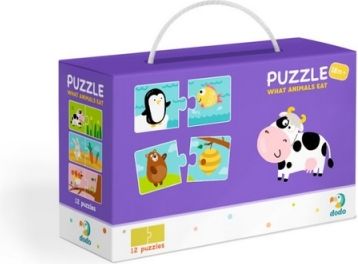 TM Toys Dodo Puzzle Duo Co jedí zvířátka 12x2 dílků - obrázek 1