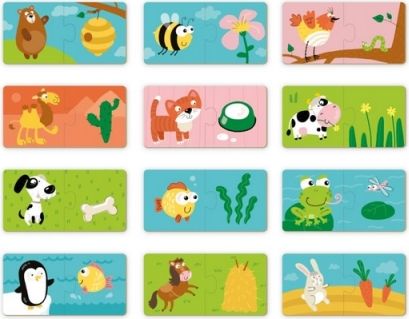 TM Toys Dodo Puzzle Duo Co jedí zvířátka 12x2 dílků - obrázek 2