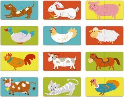 TM Toys Dodo Puzzle Duo Zvířátka 12x 2 dílků - obrázek 2