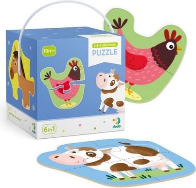 TM Toys Dodo Puzzle 2-3-4 dílků Domácí zvířátka - obrázek 2
