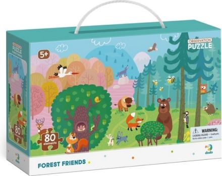 TM Toys Dodo Puzzle s hledáním obrázků Lesní kamarádi 80 dílků - obrázek 1