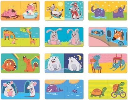 TM Toys Dodo Puzzle Duo Protiklady 12x2 dílků - obrázek 2