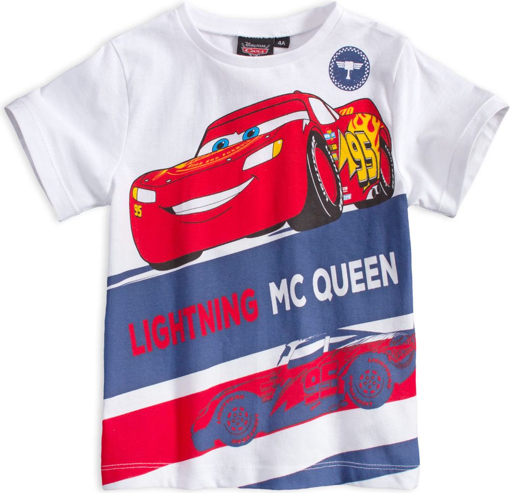 Chlapecké tričko DISNEY CARS BLESK McQUEEN bílé Velikost: 98 - obrázek 1