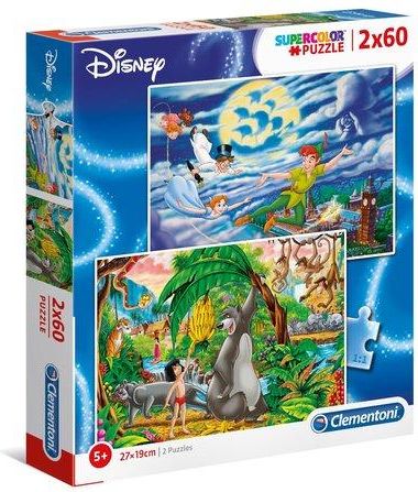 CLEMENTONI Puzzle Peter Pan a Kniha džunglí 2x60 dílků - obrázek 1