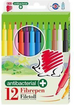 Fibrepen set, 1 mm, antibacterial, ICO "Süni 300", 12 different colours, set 12 ks - obrázek 1