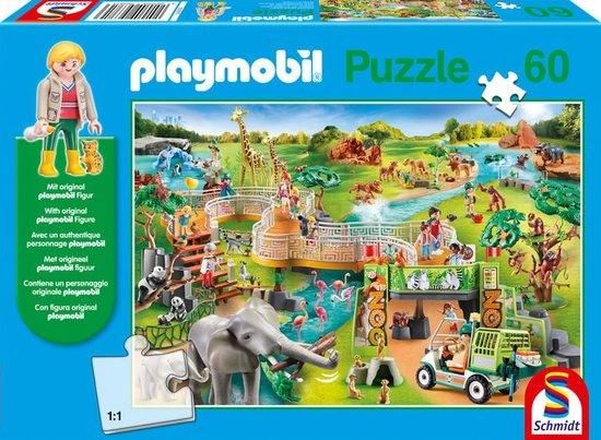 SCHMIDT Puzzle Playmobil Zoo 60 dílků + figurka Playmobil - obrázek 1