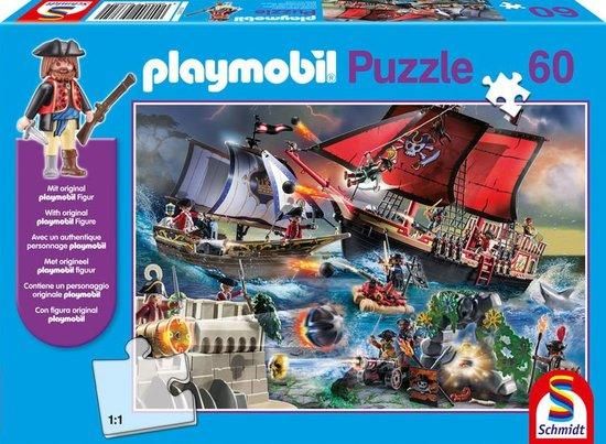 SCHMIDT Puzzle Playmobil Piráti 60 dílků + figurka Playmobil - obrázek 1